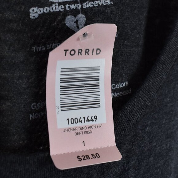 Torrid Goodie Two Sleeves Dino High Five T-Shirt NEW - 1 - Picture 7 of 8